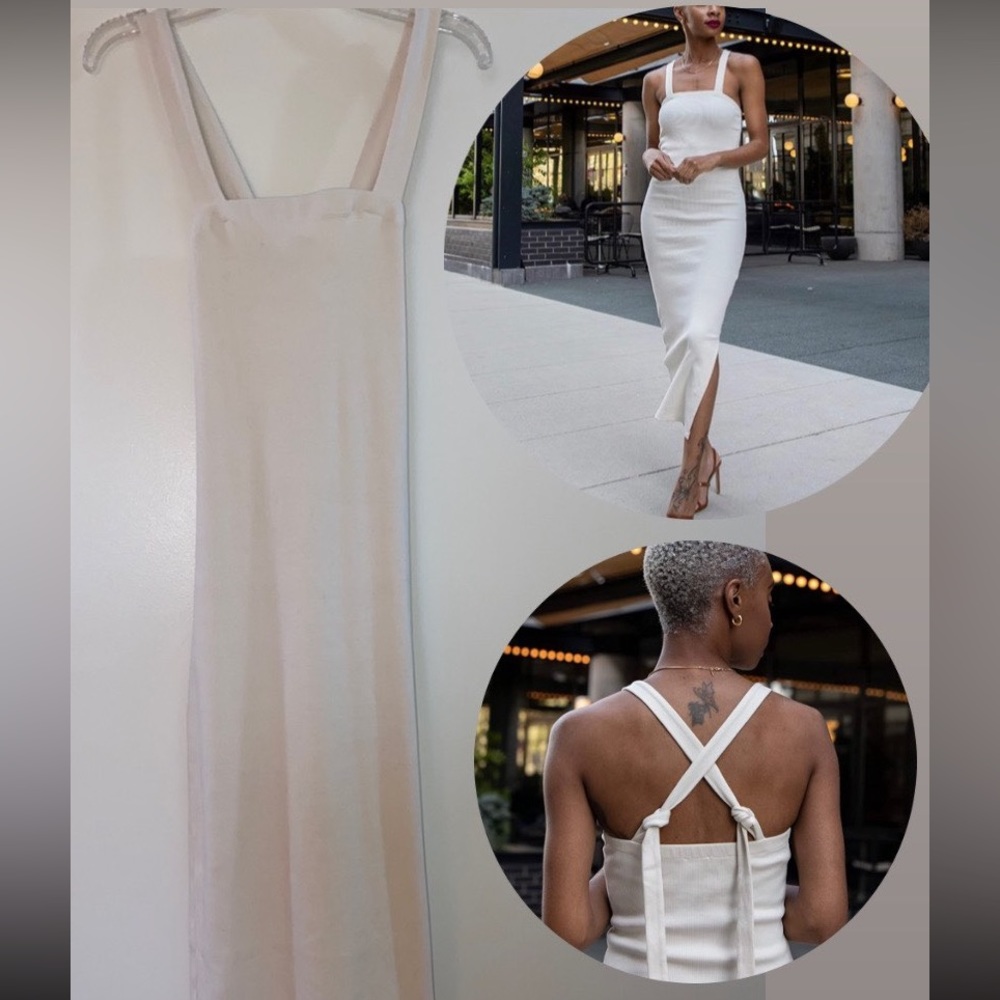 White Bodycon Midi Dress